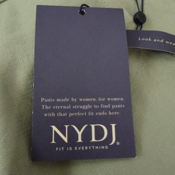 NYDJ Wide Leg Pants Women's Plus Size 20W Brown Linen Blend Cropped Cargo - Picture 8 of 11